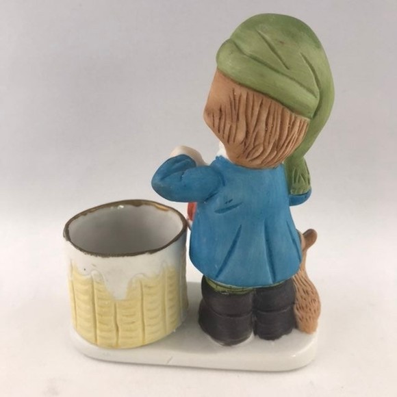 VTG Jasco Luvkins Little Drummer Boy Bisque Porcelain Christmas Candle Votive - Picture 2 of 8